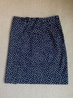 Brooks Brothers Navy White Polka Dot Pencil Skirt - Classic Workwear